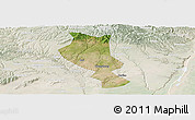 Satellite Panoramic Map of Chengcheng, lighten