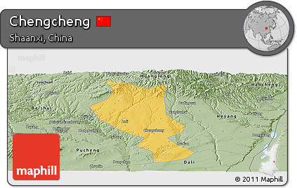 Savanna Style Panoramic Map of Chengcheng