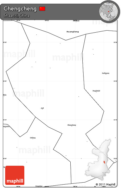 Blank Simple Map of Chengcheng