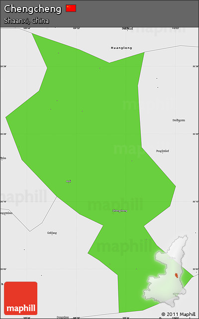 Political Simple Map of Chengcheng, single color outside, borders and labels