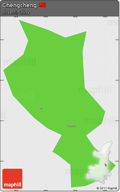 Political Simple Map of Chengcheng, single color outside