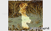 Physical 3D Map of Chenggu, darken