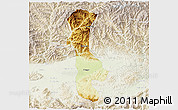 Physical 3D Map of Chenggu, lighten