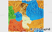 Physical 3D Map of Chenggu, political outside