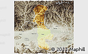 Physical 3D Map of Chenggu, semi-desaturated