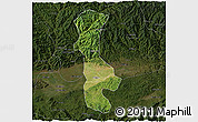 Satellite 3D Map of Chenggu, darken