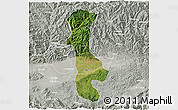 Satellite 3D Map of Chenggu, lighten, semi-desaturated