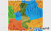 Satellite 3D Map of Chenggu, political outside