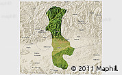 Satellite 3D Map of Chenggu, shaded relief outside