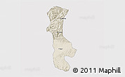 Shaded Relief 3D Map of Chenggu, cropped outside