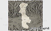 Shaded Relief 3D Map of Chenggu, darken