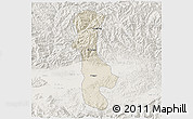 Shaded Relief 3D Map of Chenggu, lighten