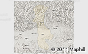 Shaded Relief 3D Map of Chenggu, semi-desaturated