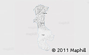 Silver Style 3D Map of Chenggu, single color outside