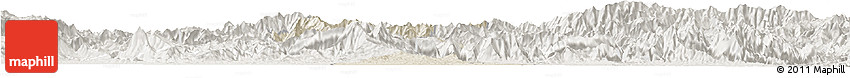 Shaded Relief Horizon Map of Chenggu, lighten Shaded Relief Horizon Map of Chenggu, lighten