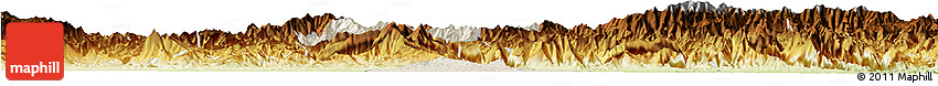 Shaded Relief Horizon Map of Chenggu, physical outside