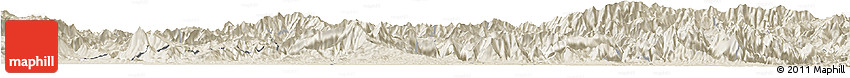 Shaded Relief Horizon Map of Chenggu