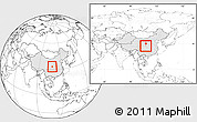 Blank Location Map of Chenggu, highlighted country, within the entire country