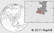 Blank Location Map of Chenggu, highlighted country, highlighted parent region