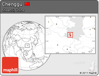 Blank Location Map of Chenggu, highlighted parent region