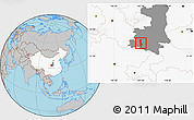 Gray Location Map of Chenggu, highlighted country, highlighted parent region