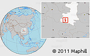 Gray Location Map of Chenggu, highlighted parent region