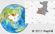 Physical Location Map of Chenggu, highlighted country, highlighted parent region