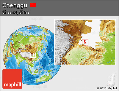 Physical Location Map of Chenggu, highlighted parent region