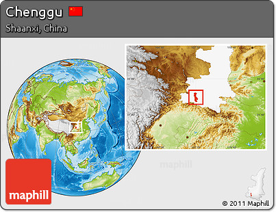 Physical Location Map of Chenggu, highlighted parent region