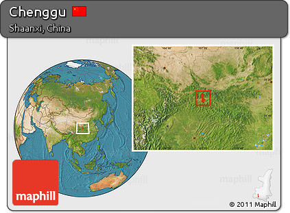 Satellite Location Map of Chenggu