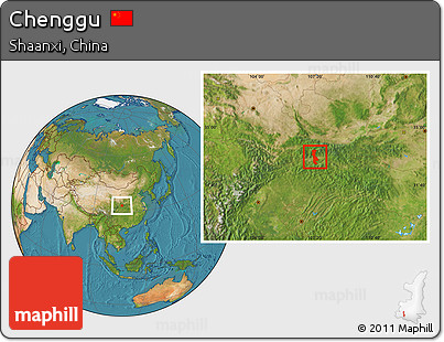 Satellite Location Map of Chenggu