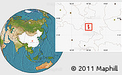 Satellite Location Map of Chenggu, highlighted country