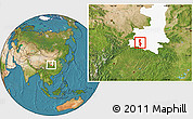 Satellite Location Map of Chenggu, highlighted parent region