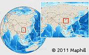 Shaded Relief Location Map of Chenggu, highlighted parent region, within the entire country