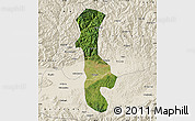 Satellite Map of Chenggu, shaded relief outside
