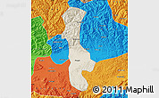Shaded Relief Map of Chenggu, political outside