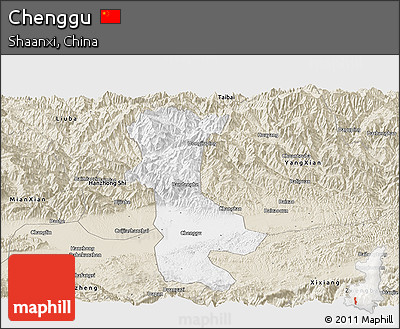 Classic Style Panoramic Map of Chenggu