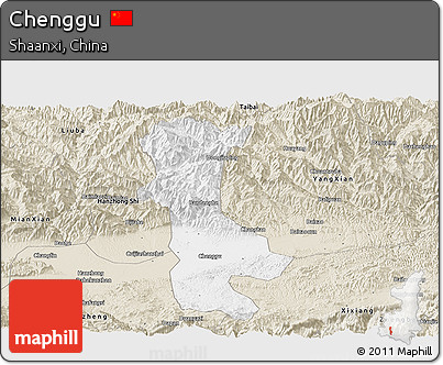 Classic Style Panoramic Map of Chenggu
