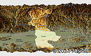 Physical Panoramic Map of Chenggu, darken