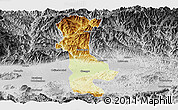Physical Panoramic Map of Chenggu, desaturated