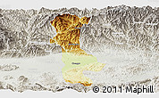 Physical Panoramic Map of Chenggu, lighten, semi-desaturated