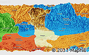 Physical Panoramic Map of Chenggu, political outside