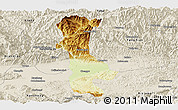 Physical Panoramic Map of Chenggu, shaded relief outside