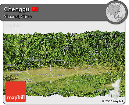 Satellite Panoramic Map of Chenggu