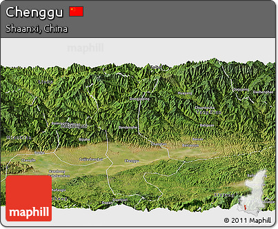 Satellite Panoramic Map of Chenggu