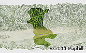 Satellite Panoramic Map of Chenggu, lighten