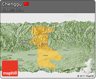 Savanna Style Panoramic Map of Chenggu