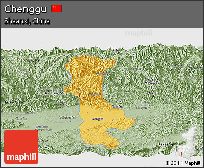 Savanna Style Panoramic Map of Chenggu