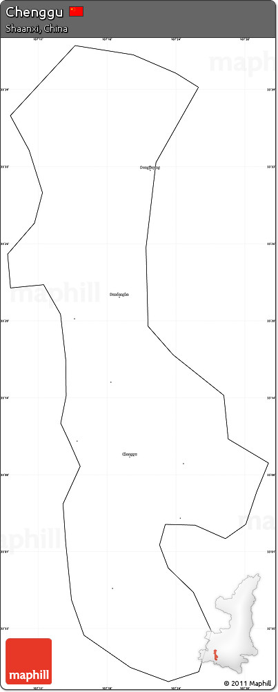 Blank Simple Map of Chenggu, cropped outside