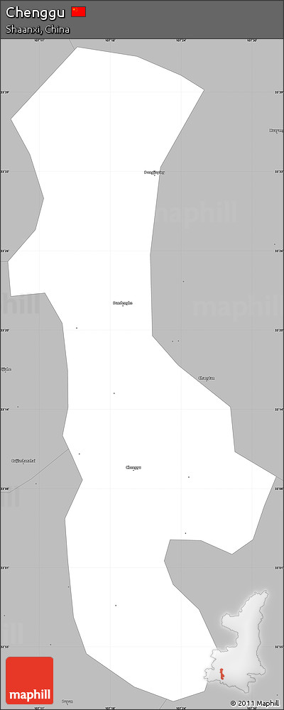 Gray Simple Map of Chenggu
